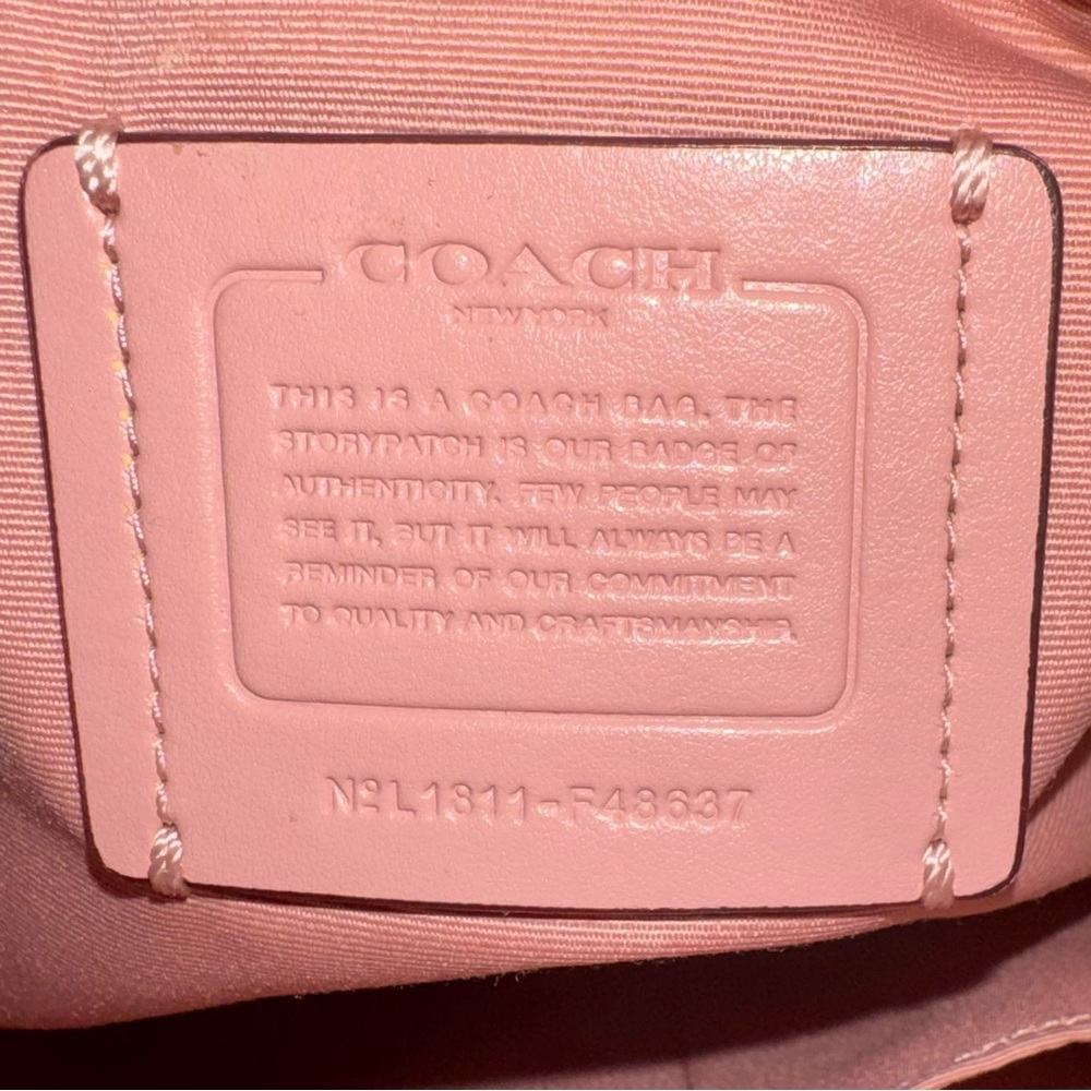 Coach Pink Tote Shoulder Bag Soft Pebble Leather 2018 #F48637 - EUC - Picture 8 of 16